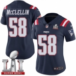 Women's Nike New England Patriots #58 Shea McClellin Limited Navy Blue Rush Super Bowl LI 51 NFL Jersey