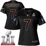 Women's Nike New England Patriots #7 Jacoby Brissett Game Black Fashion Super Bowl LI 51 NFL Jersey