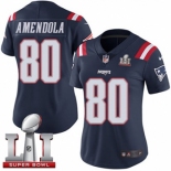 Women's Nike New England Patriots #80 Danny Amendola Limited Navy Blue Rush Super Bowl LI 51 NFL Jersey