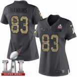 Women's Nike New England Patriots #83 Lavelle Hawkins Limited Black 2016 Salute to Service Super Bowl LI 51 NFL Jersey