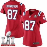 Women's Nike New England Patriots #87 Rob Gronkowski Limited Red Alternate Super Bowl LI 51 NFL Jersey