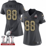 Women's Nike New England Patriots #88 Martellus Bennett Limited Black 2016 Salute to Service Super Bowl LI 51 NFL Jersey