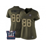 Women's Nike New England Patriots #88 Martellus Bennett Limited Green Salute to Service Super Bowl LI Champions NFL Jersey