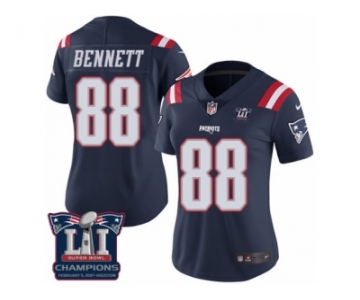 Women's Nike New England Patriots #88 Martellus Bennett Limited Navy Blue Rush Super Bowl LI Champions NFL Jersey