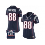 Women's Nike New England Patriots #88 Martellus Bennett Navy Blue Team Color Super Bowl LI Champions NFL Jersey