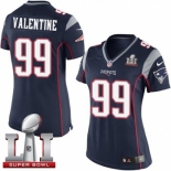 Women's Nike New England Patriots #99 Vincent Valentine Elite Navy Blue Team Color Super Bowl LI 51 NFL Jersey