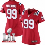 Women's Nike New England Patriots #99 Vincent Valentine Elite Red Alternate Super Bowl LI 51 NFL Jersey