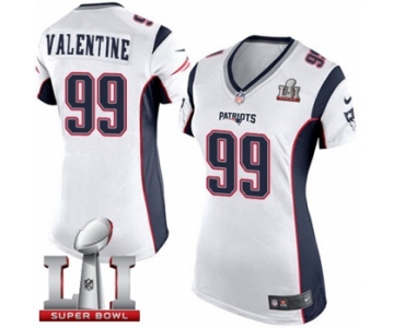 Women's Nike New England Patriots #99 Vincent Valentine Elite White Super Bowl LI 51 NFL Jersey