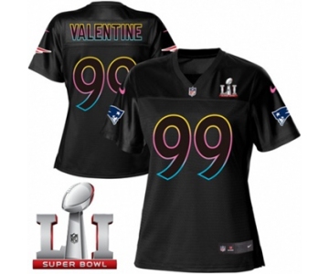 Women's Nike New England Patriots #99 Vincent Valentine Game Black Fashion Super Bowl LI 51 NFL Jersey