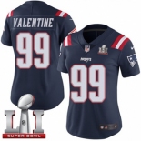 Women's Nike New England Patriots #99 Vincent Valentine Limited Navy Blue Rush Super Bowl LI 51 NFL Jersey