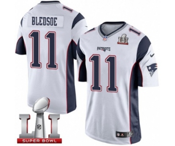 Youth Nike New England Patriots #11 Drew Bledsoe Elite White Super Bowl LI 51 NFL Jersey