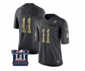 Youth Nike New England Patriots #11 Julian Edelman Limited Black 2016 Salute to Service Super Bowl LI Champions NFL Jersey