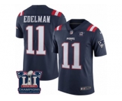 Youth Nike New England Patriots #11 Julian Edelman Limited Navy Blue Rush Super Bowl LI Champions NFL Jersey