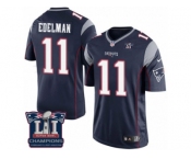 Youth Nike New England Patriots #11 Julian Edelman Navy Blue Team Color Super Bowl LI Champions NFL Jersey