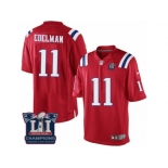 Youth Nike New England Patriots #11 Julian Edelman Red Alternate Super Bowl LI Champions NFL Jersey