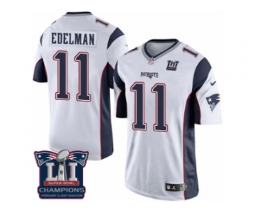 Youth Nike New England Patriots #11 Julian Edelman White Super Bowl LI Champions NFL Jersey