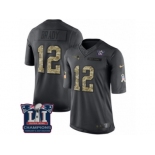 Youth Nike New England Patriots #12 Tom Brady Limited Black 2016 Salute to Service Super Bowl LI Champions NFL Jersey