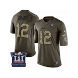 Youth Nike New England Patriots #12 Tom Brady Limited Green Salute to Service Super Bowl LI Champions NFL Jersey