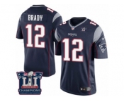 Youth Nike New England Patriots #12 Tom Brady Navy Blue Team Color Super Bowl LI Champions NFL Jersey