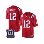 Youth Nike New England Patriots #12 Tom Brady Red Alternate Super Bowl LI Champions NFL Jersey