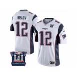 Youth Nike New England Patriots #12 Tom Brady White Super Bowl LI Champions NFL Jersey