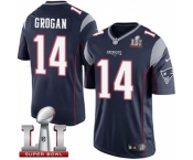 Youth Nike New England Patriots #14 Steve Grogan Elite Navy Blue Team Color Super Bowl LI 51 NFL Jersey