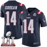 Youth Nike New England Patriots #14 Steve Grogan Limited Navy Blue Rush Super Bowl LI 51 NFL Jersey