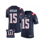 Youth Nike New England Patriots #15 Chris Hogan Limited Navy Blue Rush Super Bowl LI Champions NFL Jersey