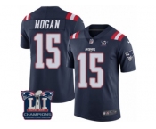 Youth Nike New England Patriots #15 Chris Hogan Limited Navy Blue Rush Super Bowl LI Champions NFL Jersey