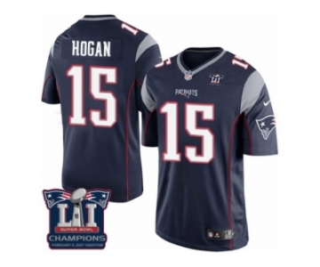 Youth Nike New England Patriots #15 Chris Hogan Navy Blue Team Color Super Bowl LI Champions NFL Jersey