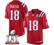 Youth Nike New England Patriots #18 Matthew Slater Elite Red Alternate Super Bowl LI 51 NFL Jersey