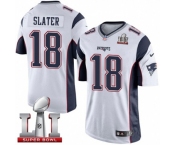 Youth Nike New England Patriots #18 Matthew Slater Elite White Super Bowl LI 51 NFL Jersey