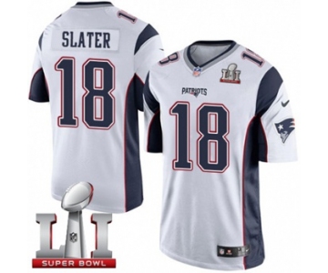 Youth Nike New England Patriots #18 Matthew Slater Elite White Super Bowl LI 51 NFL Jersey