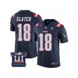 Youth Nike New England Patriots #18 Matthew Slater Limited Navy Blue Rush Super Bowl LI Champions NFL Jersey