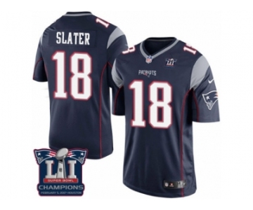 Youth Nike New England Patriots #18 Matthew Slater Navy Blue Team Color Super Bowl LI Champions NFL Jersey