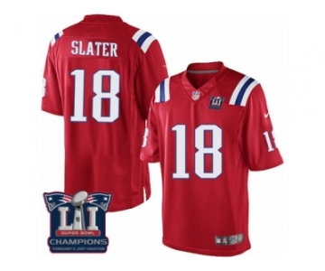 Youth Nike New England Patriots #18 Matthew Slater Red Alternate Super Bowl LI Champions NFL Jersey