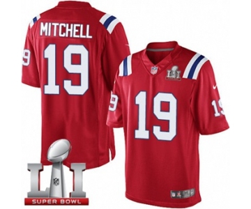 Youth Nike New England Patriots #19 Malcolm Mitchell Elite Red Alternate Super Bowl LI 51 NFL Jersey