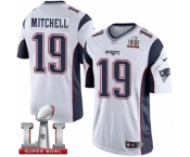 Youth Nike New England Patriots #19 Malcolm Mitchell Elite White Super Bowl LI 51 NFL Jersey