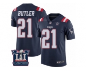 Youth Nike New England Patriots #21 Malcolm Butler Limited Navy Blue Rush Super Bowl LI Champions NFL Jersey