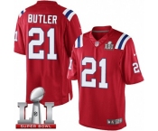 Youth Nike New England Patriots #21 Malcolm Butler Limited Red Alternate Super Bowl LI 51 NFL Jersey