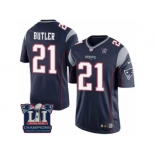 Youth Nike New England Patriots #21 Malcolm Butler Navy Blue Team Color Super Bowl LI Champions NFL Jersey