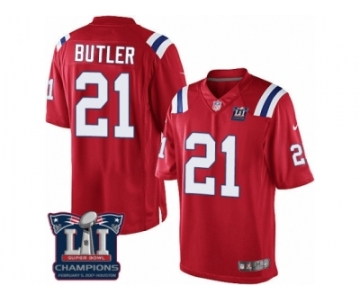 Youth Nike New England Patriots #21 Malcolm Butler Red Alternate Super Bowl LI Champions NFL Jersey