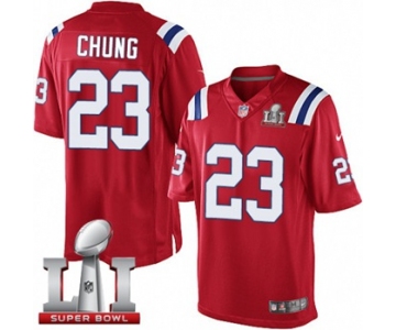 Youth Nike New England Patriots #23 Patrick Chung Elite Red Alternate Super Bowl LI 51 NFL Jersey