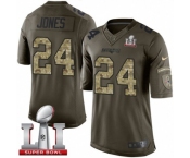 Youth Nike New England Patriots #24 Cyrus Jones Limited Green Salute to Service Super Bowl LI 51 NFL Jersey