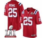 Youth Nike New England Patriots #25 Eric Rowe Elite Red Alternate Super Bowl LI 51 NFL Jersey