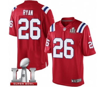 Youth Nike New England Patriots #26 Logan Ryan Elite Red Alternate Super Bowl LI 51 NFL Jersey