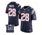 Youth Nike New England Patriots #28 James White Navy Blue Team Color Super Bowl LI Champions NFL Jersey