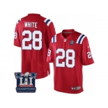 Youth Nike New England Patriots #28 James White Red Alternate Super Bowl LI Champions NFL Jersey