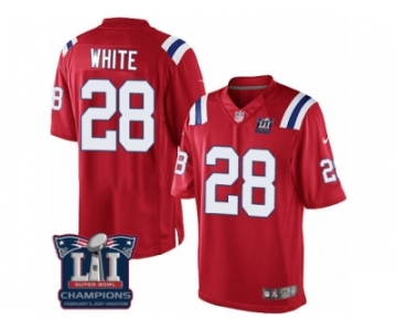 Youth Nike New England Patriots #28 James White Red Alternate Super Bowl LI Champions NFL Jersey