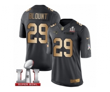 Youth Nike New England Patriots #29 LeGarrette Blount Limited Black Gold Salute to Service Super Bowl LI 51 NFL Jersey